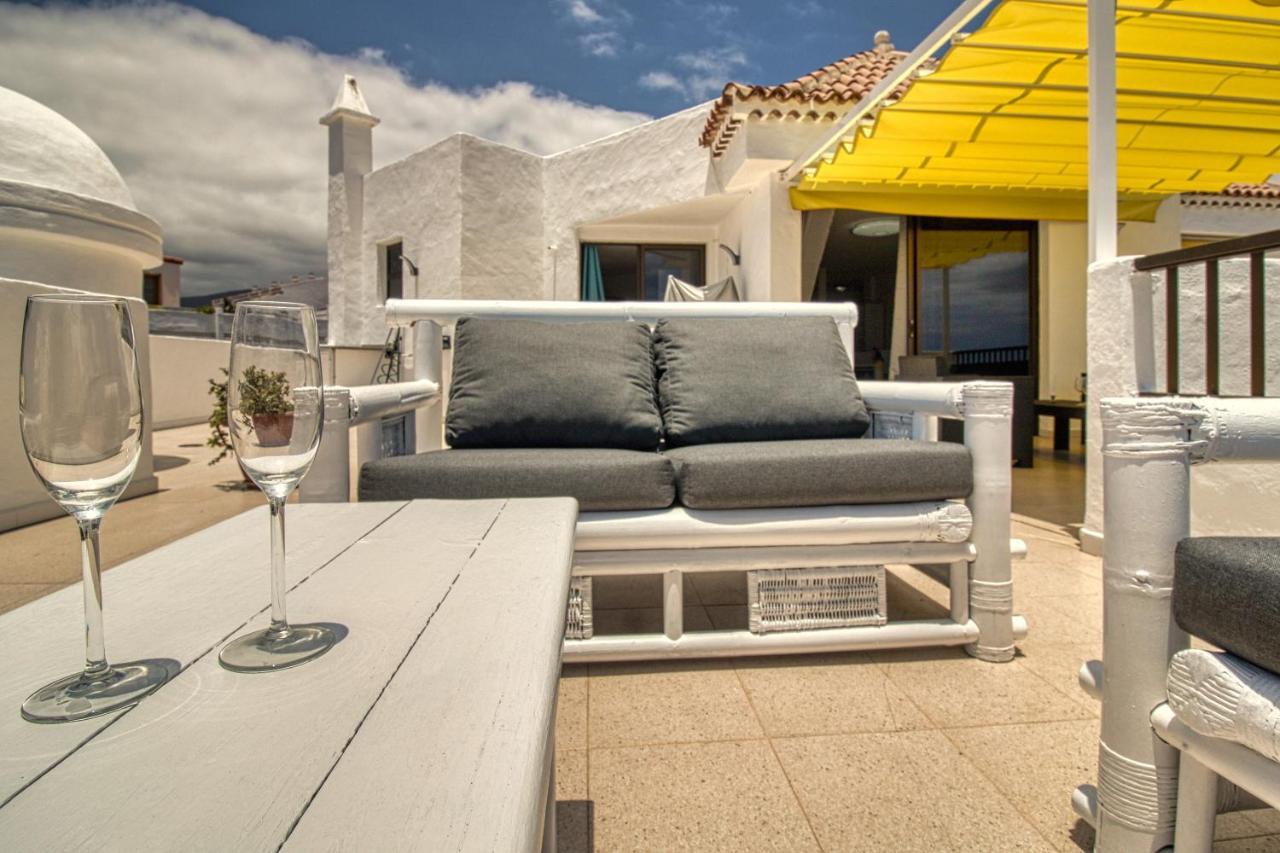 Penthouse Sea View Jacuzzy Terrace & Pool Apartment Playa Fanabe Luaran gambar