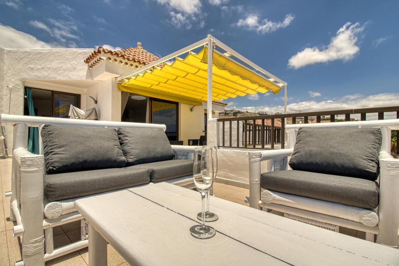 Penthouse Sea View Jacuzzy Terrace & Pool Apartment Playa Fanabe Luaran gambar