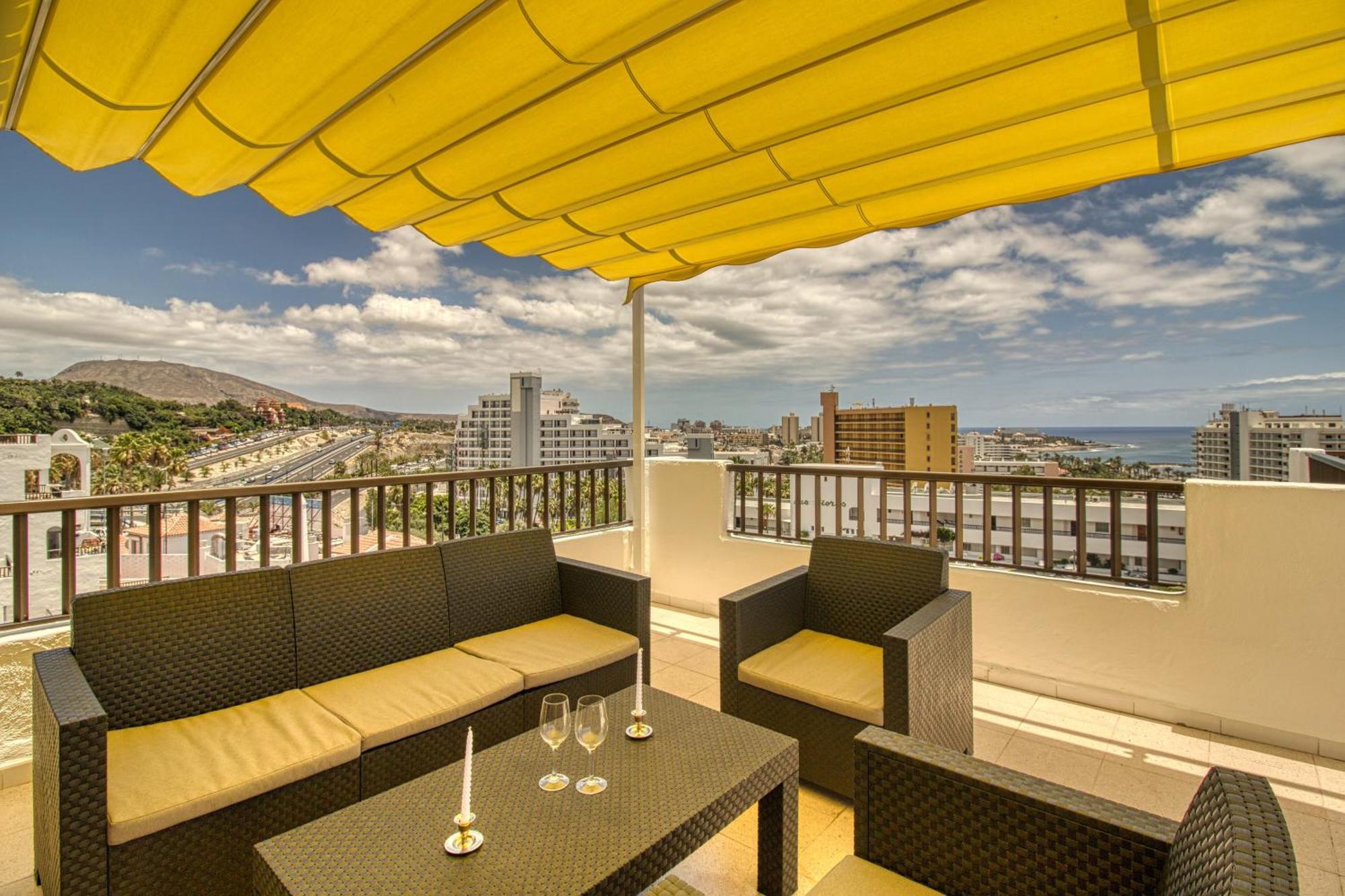 Penthouse Sea View Jacuzzy Terrace & Pool Apartment Playa Fanabe Luaran gambar
