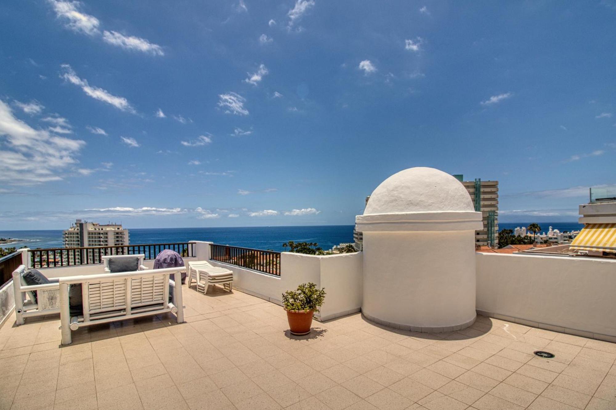 Penthouse Sea View Jacuzzy Terrace & Pool Apartment Playa Fanabe Luaran gambar