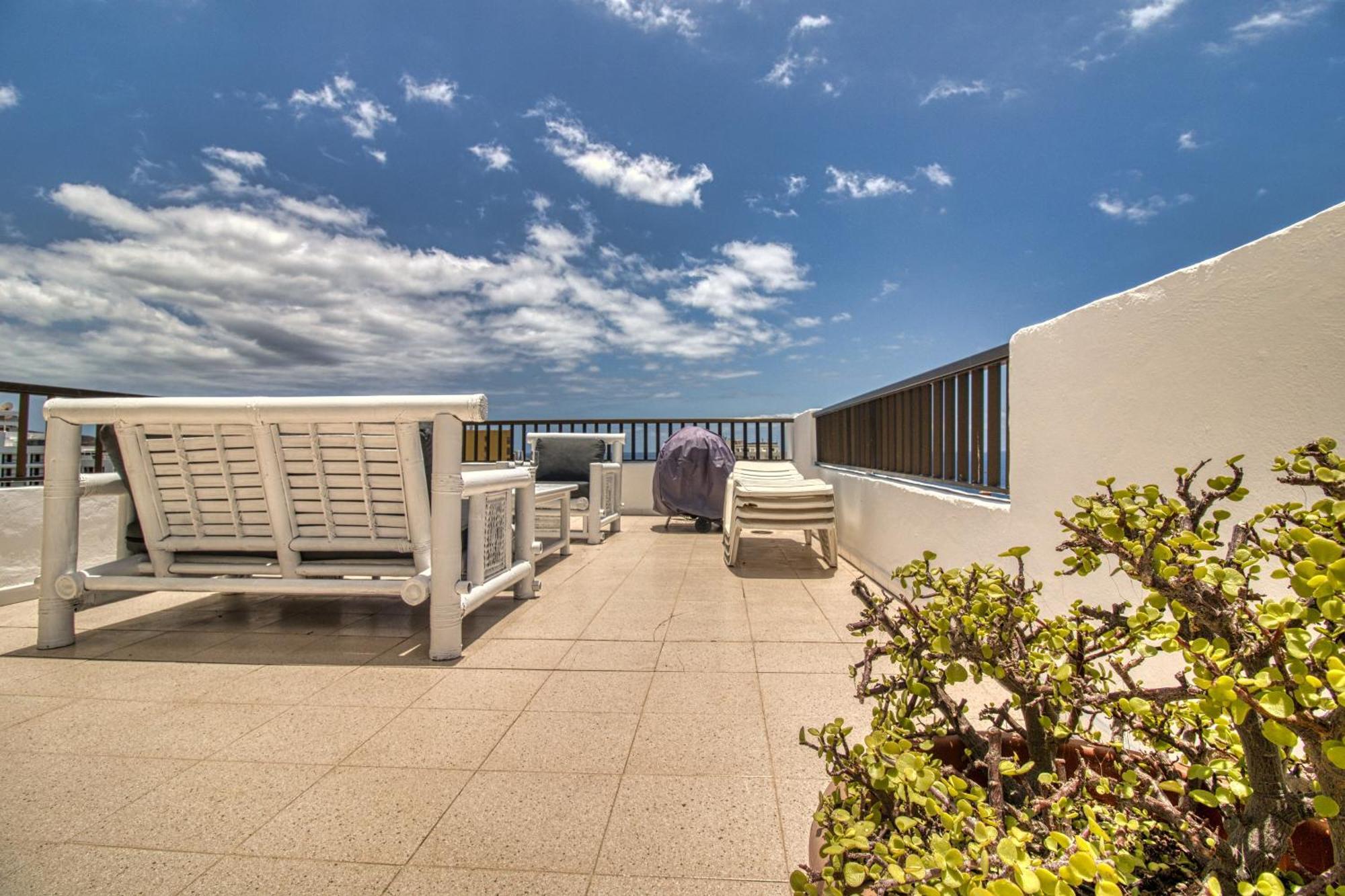 Penthouse Sea View Jacuzzy Terrace & Pool Apartment Playa Fanabe Luaran gambar