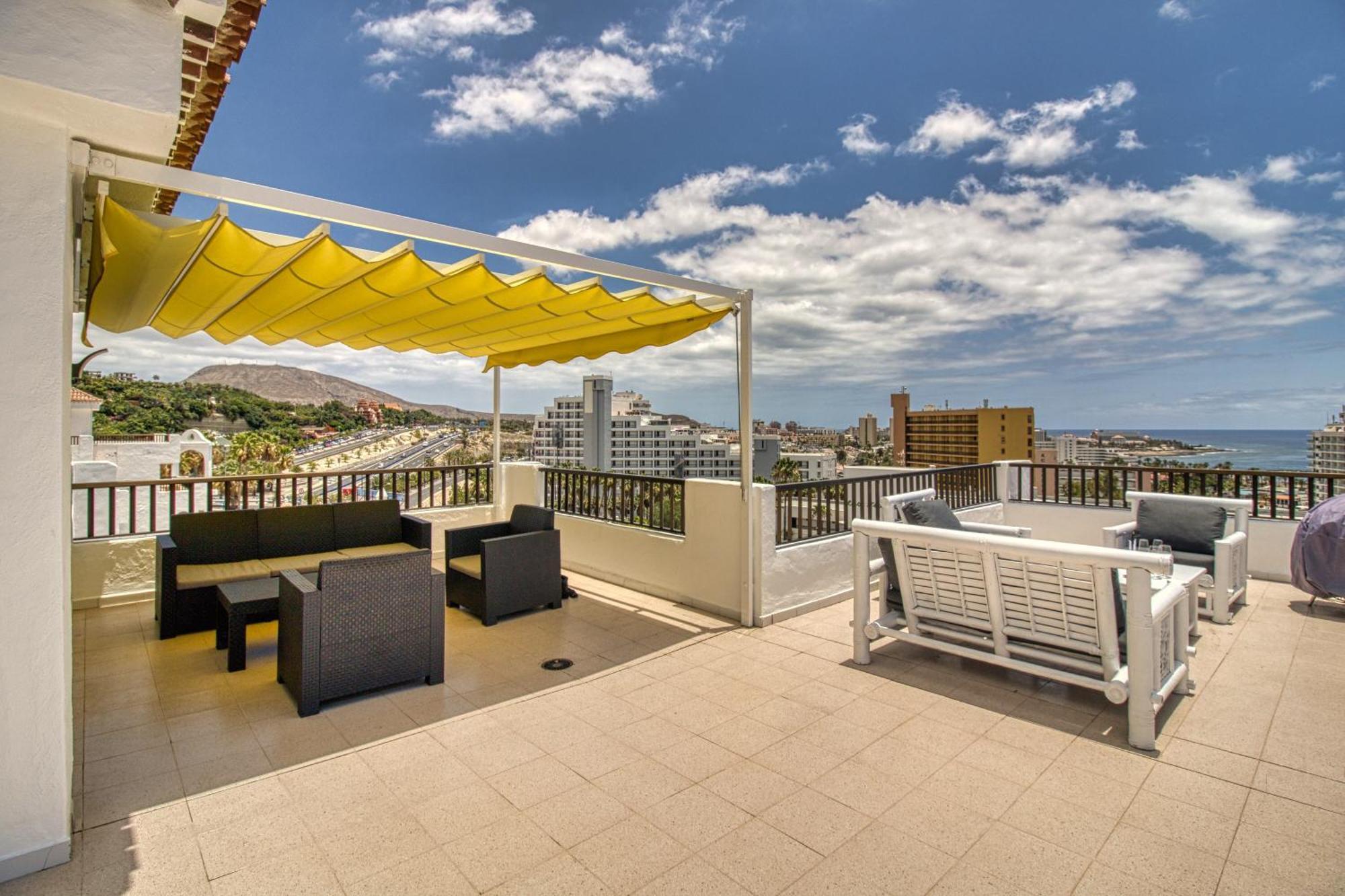 Penthouse Sea View Jacuzzy Terrace & Pool Apartment Playa Fanabe Luaran gambar