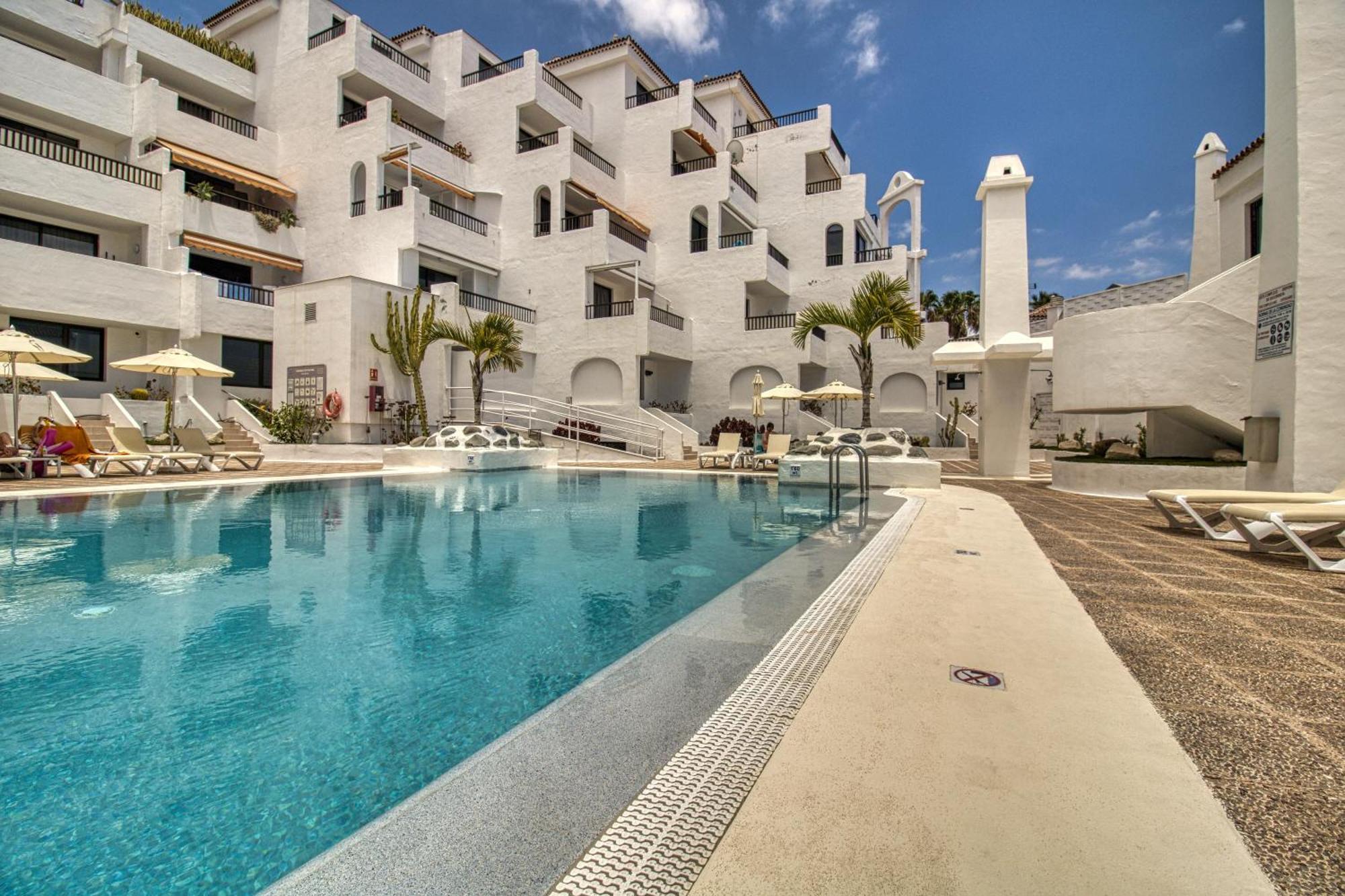 Penthouse Sea View Jacuzzy Terrace & Pool Apartment Playa Fanabe Luaran gambar