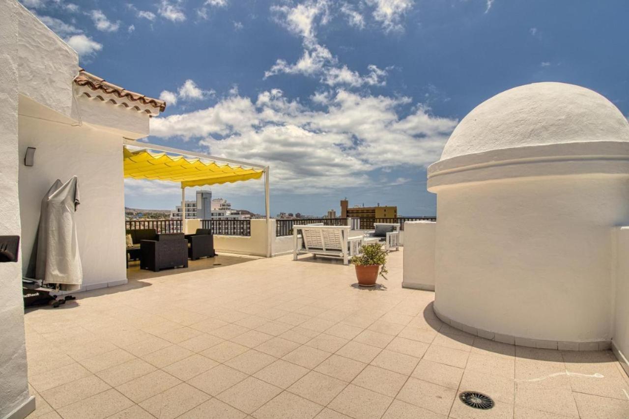 Penthouse Sea View Jacuzzy Terrace & Pool Apartment Playa Fanabe Luaran gambar
