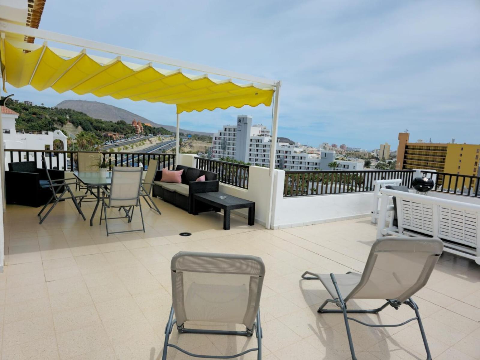 Penthouse Sea View Jacuzzy Terrace & Pool Apartment Playa Fanabe Luaran gambar