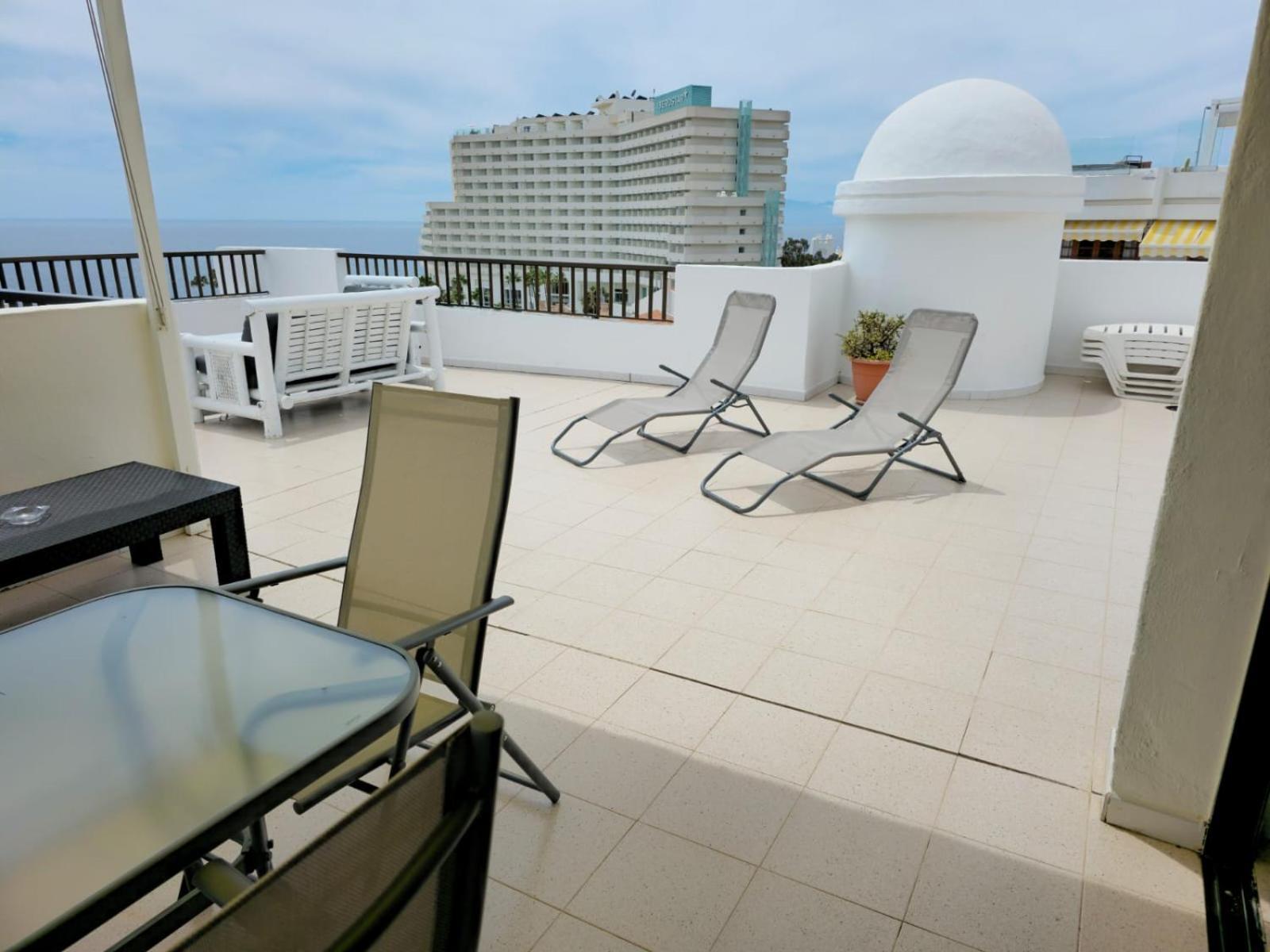 Penthouse Sea View Jacuzzy Terrace & Pool Apartment Playa Fanabe Luaran gambar