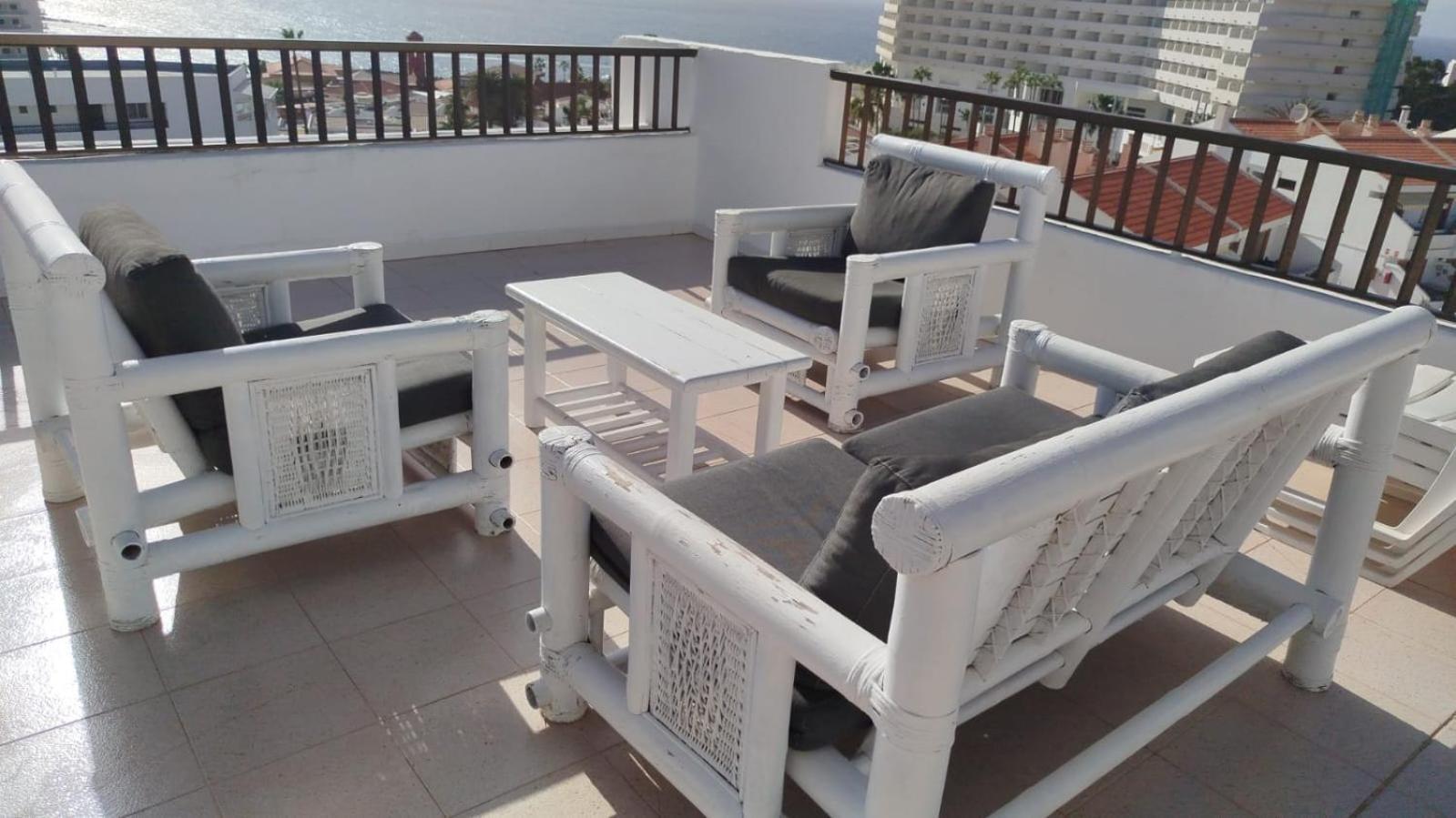 Penthouse Sea View Jacuzzy Terrace & Pool Apartment Playa Fanabe Luaran gambar