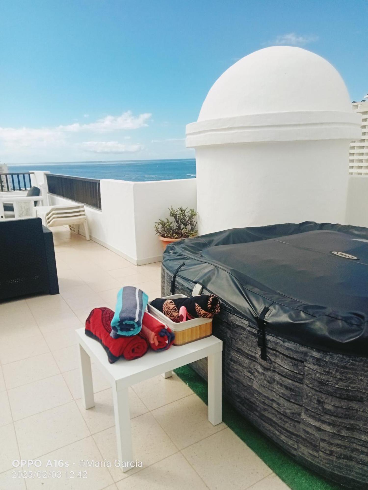 Penthouse Sea View Jacuzzy Terrace & Pool Apartment Playa Fanabe Luaran gambar