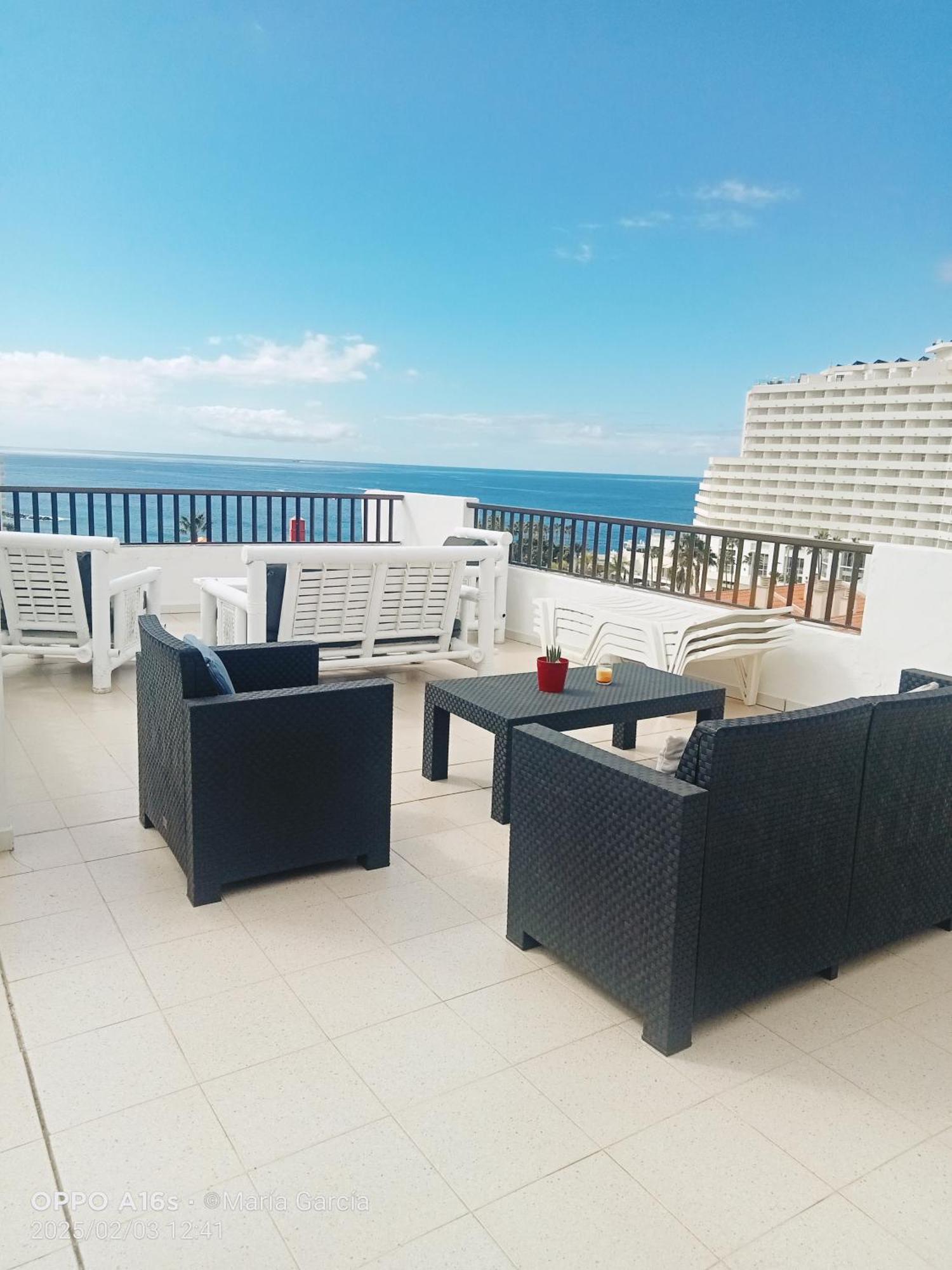 Penthouse Sea View Jacuzzy Terrace & Pool Apartment Playa Fanabe Luaran gambar